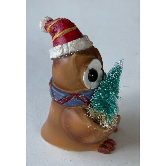 Christmas Owl w/Winter Hat & Scarf Ceramic Figurine 3" Tall-READ - Picture 6 of 9